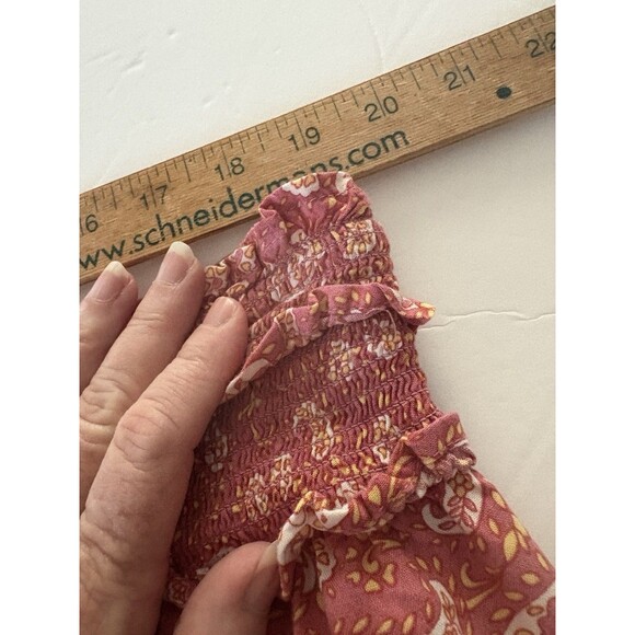 Patrons of Peace Avila Pants Size M Coral Paisley Palazzo Wide Leg Pockets - Picture 7 of 15